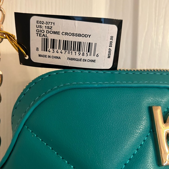 Bebe Turquoise Quilted Crossbody Bag - Picture 3 of 7